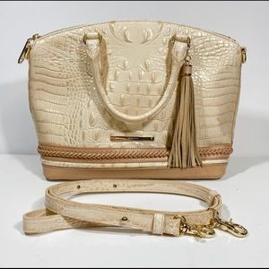 Brahmin Beige Purse Crossbody Handbag Satchel
